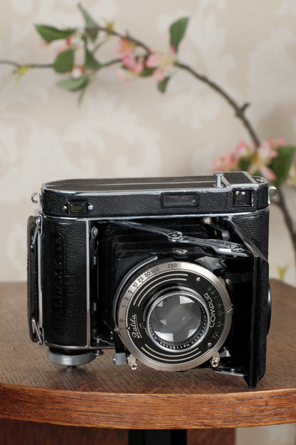 Rare! Superb!1936 Balda Baldaxette, Coupled Rangefinder 6x4.5 Coupled Rangefinder camera with leather case, Freshly Serviced!, CLA'd