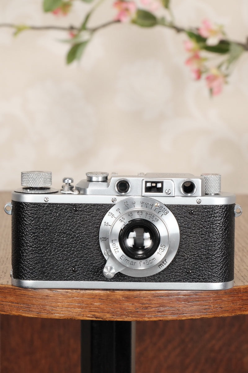 SUPERB! 1937 Leitz Leica II , complete with Elmar lens, Freshly Serviced, CLA'd - Leitz- Petrakla Classic Cameras