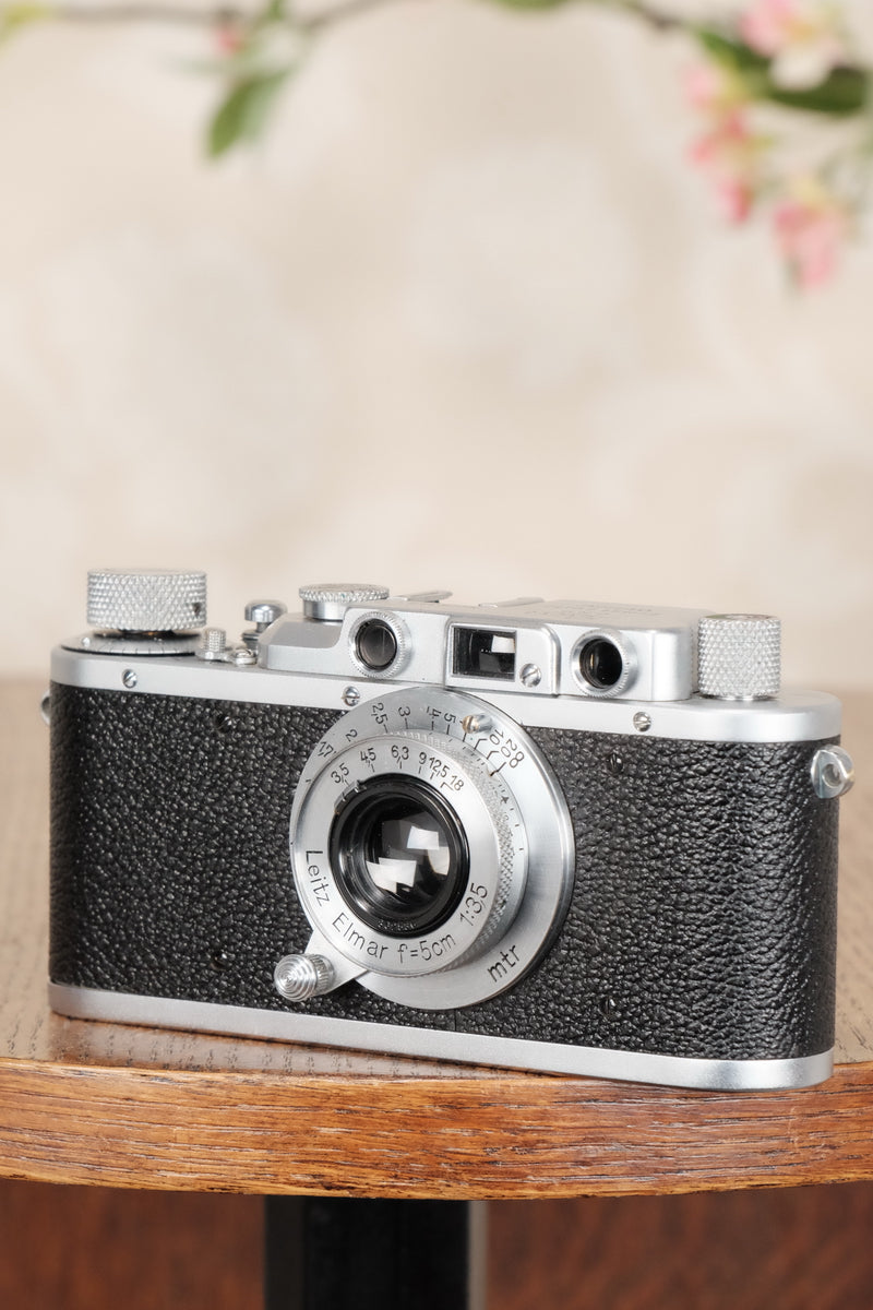 SUPERB! 1937 Leitz Leica II , complete with Elmar lens, Freshly Serviced, CLA'd - Leitz- Petrakla Classic Cameras