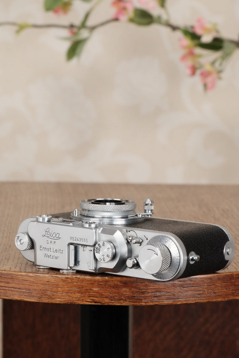 SUPERB! 1937 Leitz Leica II , complete with Elmar lens, Freshly Serviced, CLA'd - Leitz- Petrakla Classic Cameras