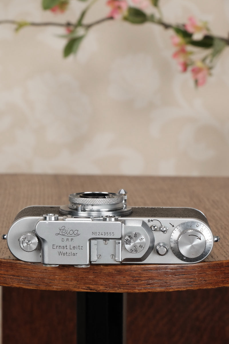 SUPERB! 1937 Leitz Leica II , complete with Elmar lens, Freshly Serviced, CLA'd - Leitz- Petrakla Classic Cameras