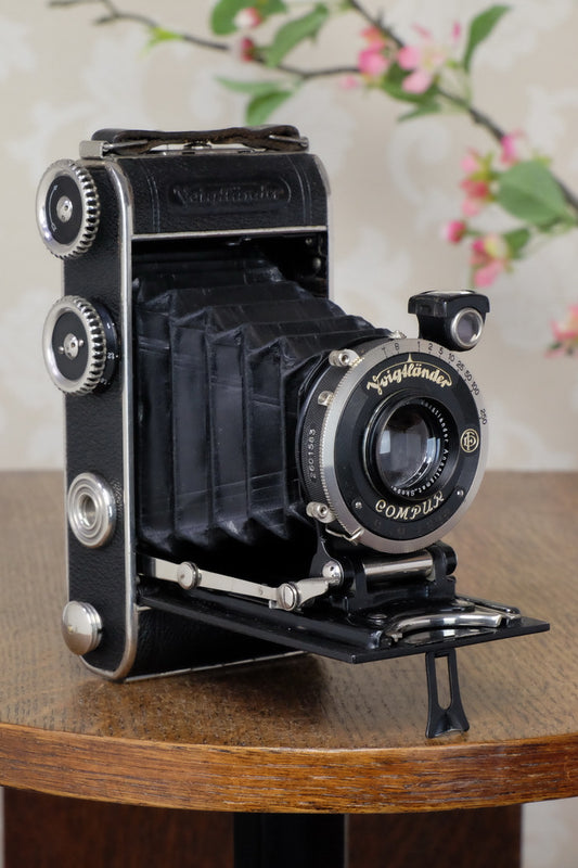 1933 Voigtlander Inos II 6x9 Folder, CLA’d, FRESHLY SERVICED! - Voigtlander- Petrakla Classic Cameras