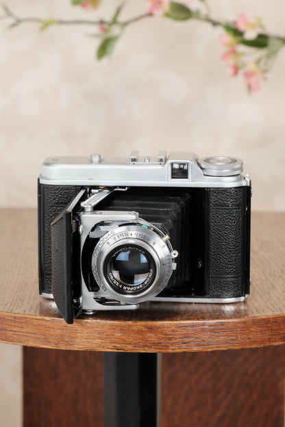 Superb! 1952 6x6 Voigtlander Perkeo II with Color-Skopar Lens & Synchro-Compur Shutter, CLA’d, Freshly Serviced! - Voigtlander- Petrakla Classic Cameras