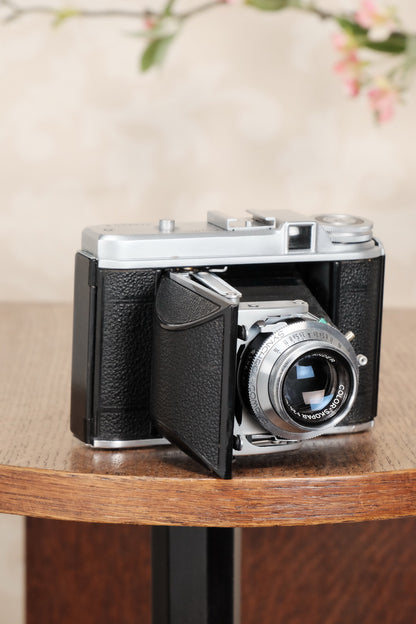 Superb! 1952 6x6 Voigtlander Perkeo II with Color-Skopar Lens & Synchro-Compur Shutter, CLA’d, Freshly Serviced! - Voigtlander- Petrakla Classic Cameras