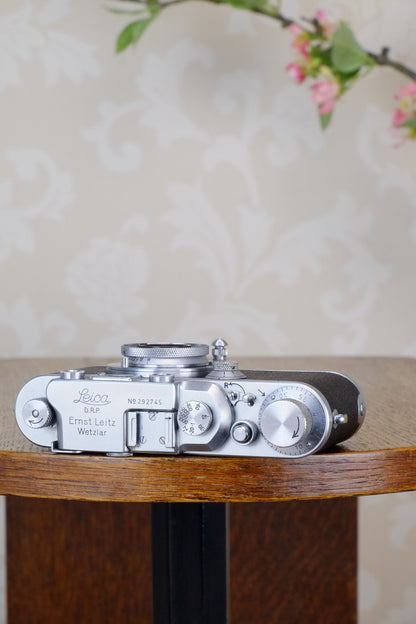 SUPERB! 1938 Leitz Leica IIIa with elmar lens CLA’d, FRESHLY SERVICED! - Leitz- Petrakla Classic Cameras