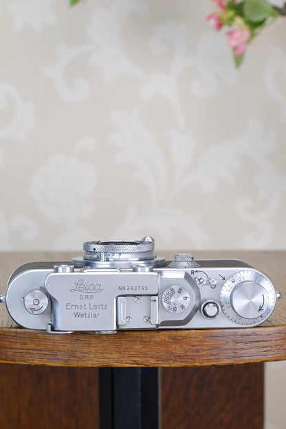 SUPERB! 1938 Leitz Leica IIIa with elmar lens CLA’d, FRESHLY SERVICED! - Leitz- Petrakla Classic Cameras