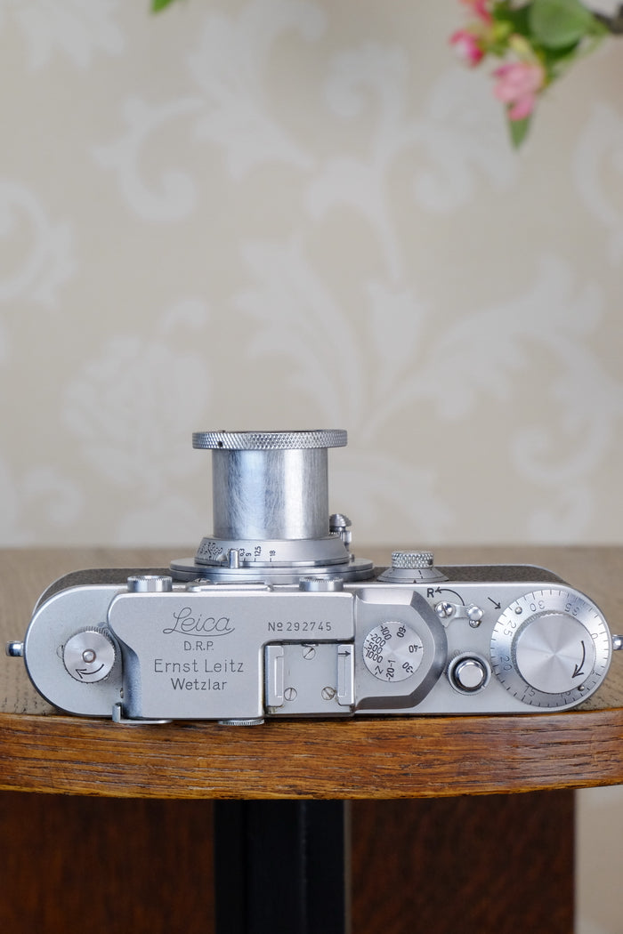 SUPERB! 1938 Leitz Leica IIIa with elmar lens CLA’d, FRESHLY SERVICED! - Leitz- Petrakla Classic Cameras