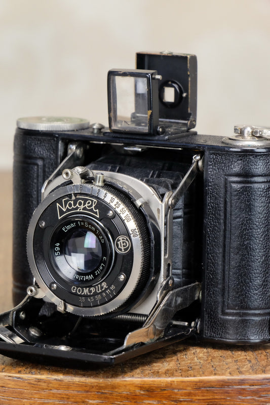 Rare 1931 Nagel Vollenda with desirable LEITZ ELMAR, Freshly Serviced! - Nagel- Petrakla Classic Cameras