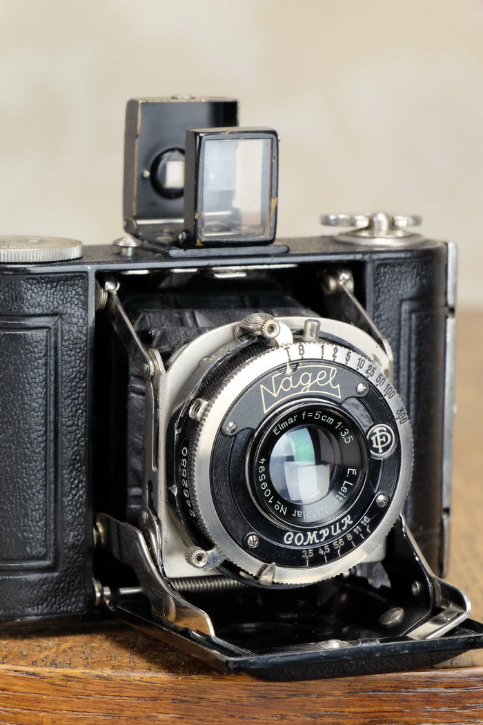 Rare 1931 Nagel Vollenda with desirable LEITZ ELMAR, Freshly Serviced! - Nagel- Petrakla Classic Cameras