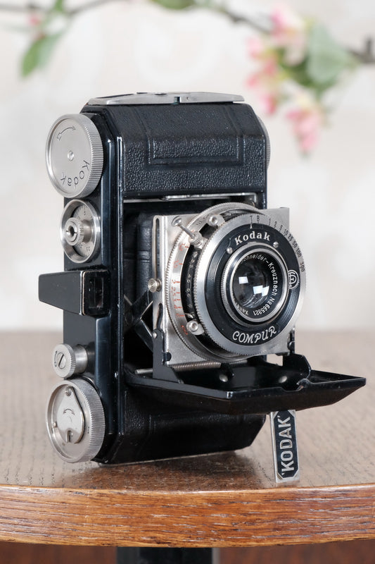 THE ORIGINAL FIRST VERSION, 1934 Black Kodak Retina, model 117, CLA'd, Freshly Serviced! - Kodak- Petrakla Classic Cameras