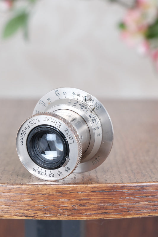 Superb early Leitz 50mm Nickel Elmar Screw mount lens. - Leitz- Petrakla Classic Cameras