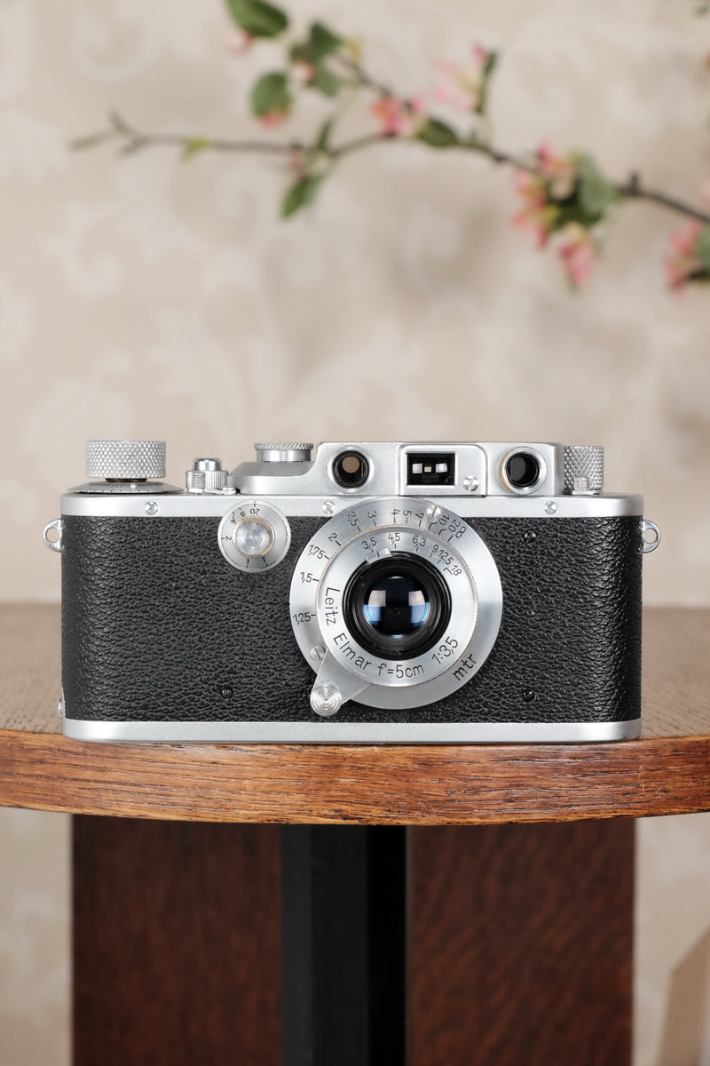 Superb! 1940 Leitz Leica IIIb with Leitz Elmar lens, CLA'd, Freshly Serviced! - Leitz- Petrakla Classic Cameras