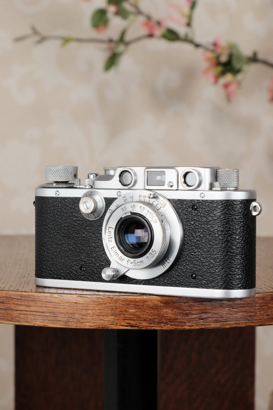 Superb! 1940 Leitz Leica IIIb with Leitz Elmar lens, CLA'd, Freshly Serviced! - Leitz- Petrakla Classic Cameras