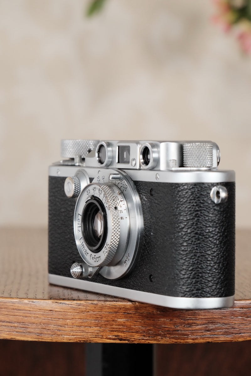 Superb! 1940 Leitz Leica IIIb with Leitz Elmar lens, CLA'd, Freshly Serviced! - Leitz- Petrakla Classic Cameras