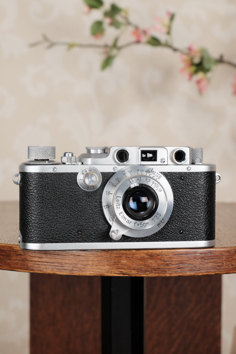 Superb! 1940 Leitz Leica IIIb with Leitz Elmar lens, CLA'd, Freshly Serviced! - Leitz- Petrakla Classic Cameras