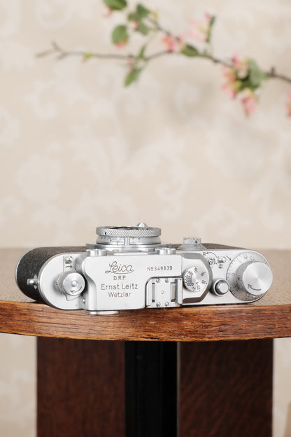 Superb! 1940 Leitz Leica IIIb with Leitz Elmar lens, CLA'd, Freshly Serviced! - Leitz- Petrakla Classic Cameras