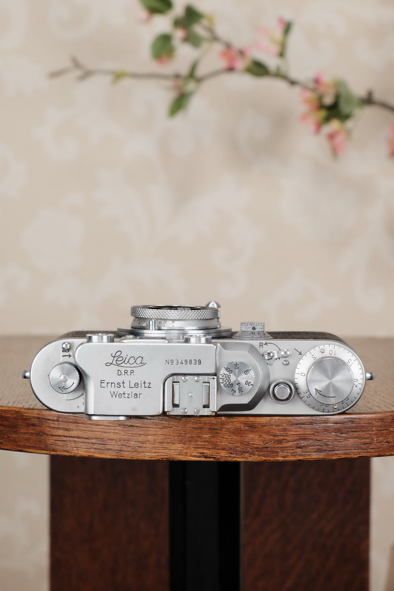 Superb! 1940 Leitz Leica IIIb with Leitz Elmar lens, CLA'd, Freshly Serviced! - Leitz- Petrakla Classic Cameras