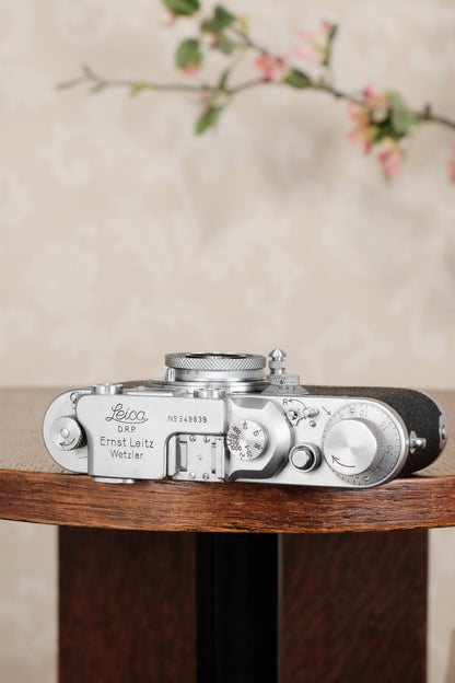 Superb! 1940 Leitz Leica IIIb with Leitz Elmar lens, CLA'd, Freshly Serviced! - Leitz- Petrakla Classic Cameras