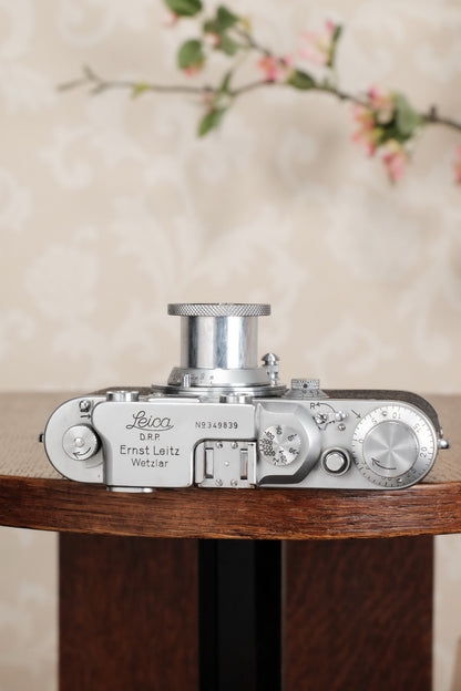 Superb! 1940 Leitz Leica IIIb with Leitz Elmar lens, CLA'd, Freshly Serviced! - Leitz- Petrakla Classic Cameras