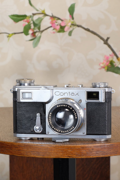 1936 Zeiss Ikon Contax II Rangefinder Camera & Zeiss Sonnar lens, CLA'd, Freshly Serviced!