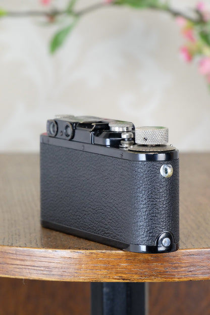 SUPERB! 1931 Black Leitz Leica III with Nickel Elmar lens,  CLA'd, Freshly Serviced! - Leitz- Petrakla Classic Cameras