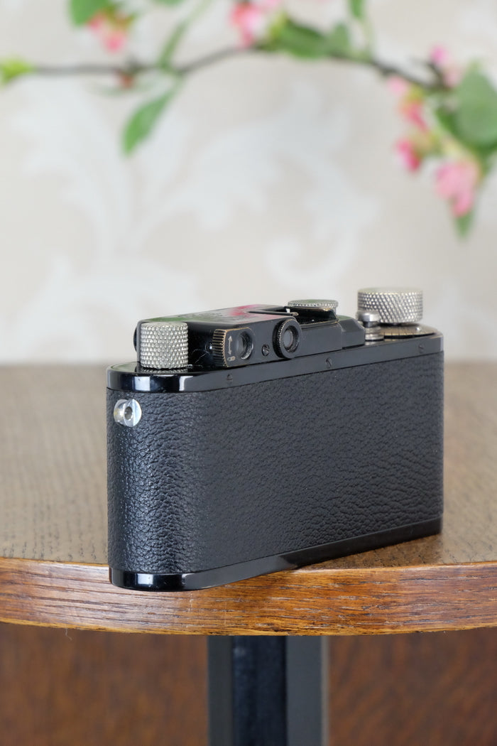 SUPERB! 1931 Black Leitz Leica III with Nickel Elmar lens,  CLA'd, Freshly Serviced! - Leitz- Petrakla Classic Cameras