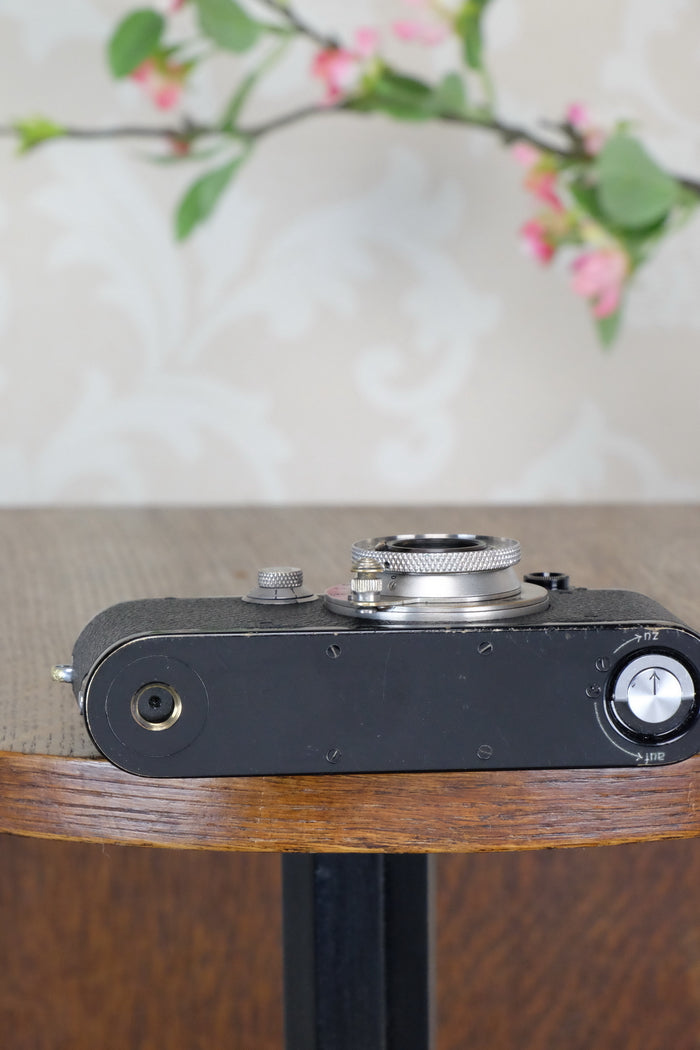 SUPERB! 1931 Black Leitz Leica III with Nickel Elmar lens,  CLA'd, Freshly Serviced! - Leitz- Petrakla Classic Cameras