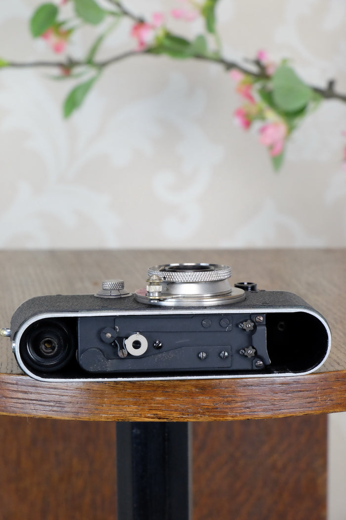 SUPERB! 1931 Black Leitz Leica III with Nickel Elmar lens,  CLA'd, Freshly Serviced! - Leitz- Petrakla Classic Cameras