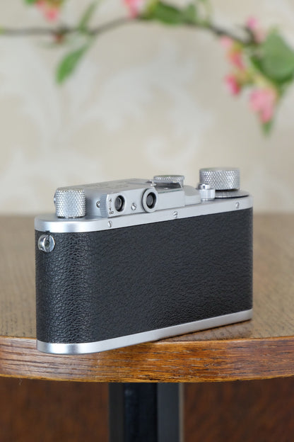 SUPERB! 1939 Leitz Leica IIIa with Elmar lens CLA’d, FRESHLY SERVICED! - Leitz- Petrakla Classic Cameras