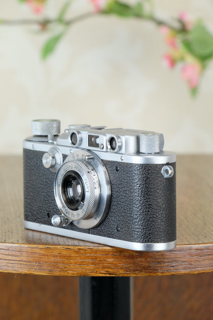 SUPERB! 1939 Leitz Leica IIIa with Elmar lens CLA’d, FRESHLY SERVICED! - Leitz- Petrakla Classic Cameras