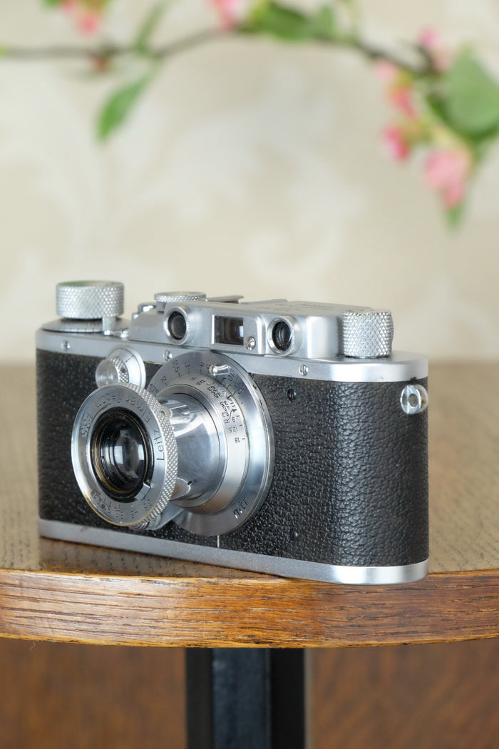 SUPERB! 1939 Leitz Leica IIIa with Elmar lens CLA’d, FRESHLY SERVICED! - Leitz- Petrakla Classic Cameras