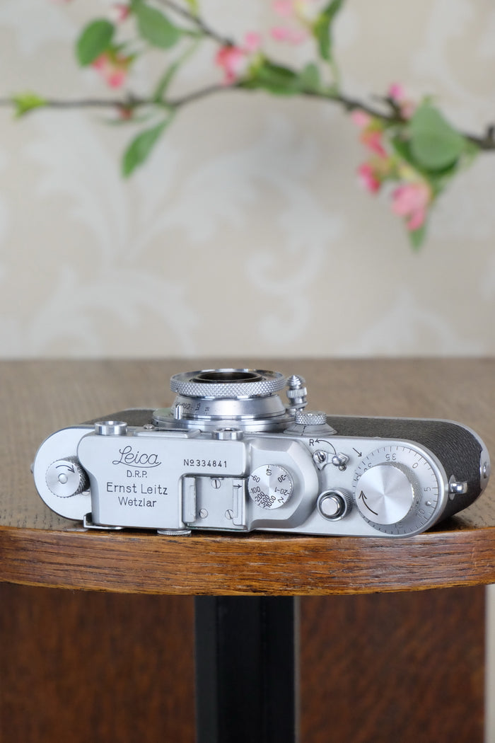 SUPERB! 1939 Leitz Leica IIIa with Elmar lens CLA’d, FRESHLY SERVICED! - Leitz- Petrakla Classic Cameras