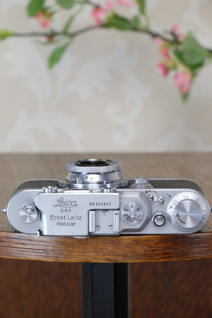 SUPERB! 1939 Leitz Leica IIIa with Elmar lens CLA’d, FRESHLY SERVICED! - Leitz- Petrakla Classic Cameras