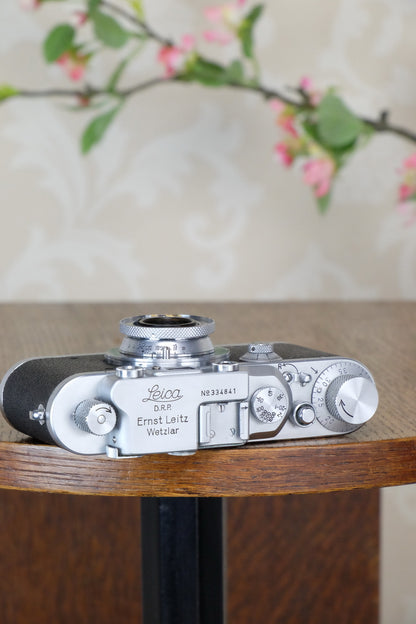 SUPERB! 1939 Leitz Leica IIIa with Elmar lens CLA’d, FRESHLY SERVICED! - Leitz- Petrakla Classic Cameras