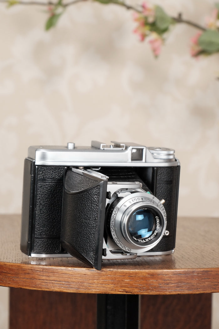 Near Mint! 1952 6x6 Voigtlander Perkeo II with Color-Skopar Lens & Synchro-Compur Shutter, CLA’d, Freshly Serviced! - Voigtlander- Petrakla Classic Cameras