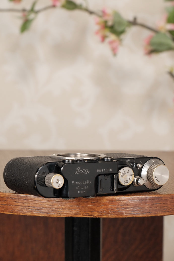 Excellent! 1932 BLACK LEITZ LEICA II, CLA'd, Freshly Serviced! - Leitz- Petrakla Classic Cameras