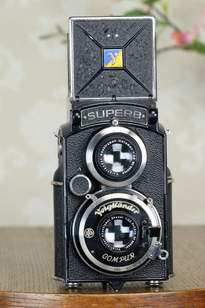 1934 Voigtlander 6x6 Superb TLR with original case, CLAd, Freshly Serviced! - Voigtlander- Petrakla Classic Cameras