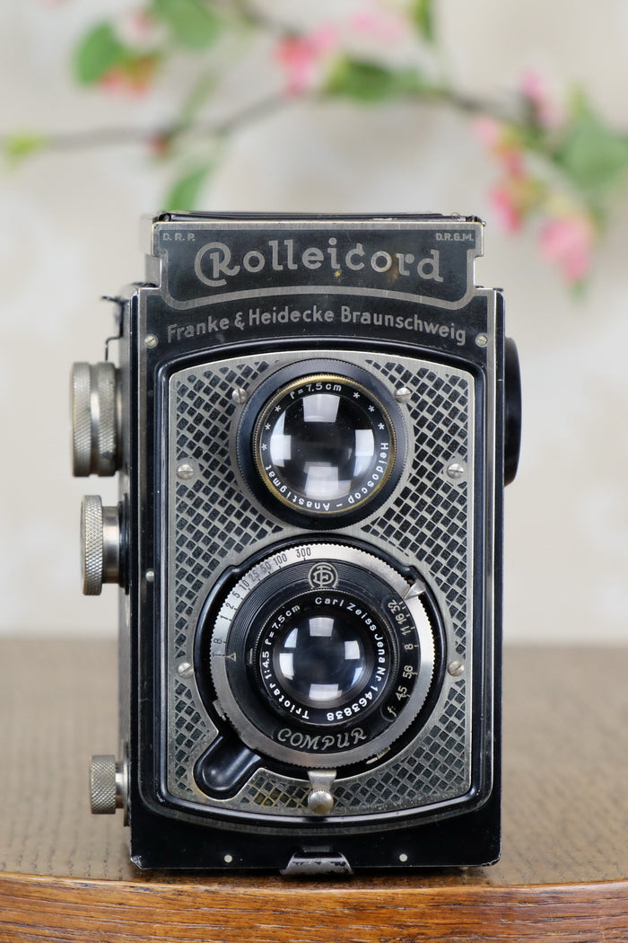 1933 Art-Deco Nickel-plated Rolleicord  CLA's, Freshly Serviced! - Frank & Heidecke- Petrakla Classic Cameras