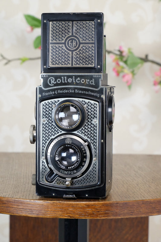 1933 Art-Deco Nickel-plated Rolleicord  CLA's, Freshly Serviced! - Frank & Heidecke- Petrakla Classic Cameras