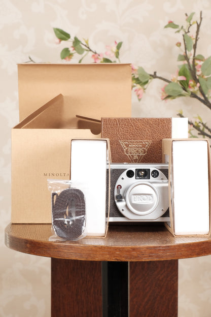 MINT! Minolta 35mm Prod 20’s Cult Camera With Original Box, strap, cap & instructions - Minolta- Petrakla Classic Cameras