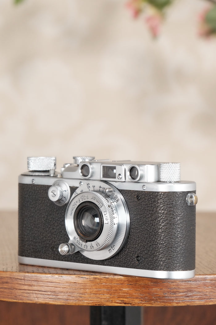 SUPERB! 1939 Leitz Leica IIIa with Elmar lens CLA’d, Freshly Serviced! - Leitz- Petrakla Classic Cameras