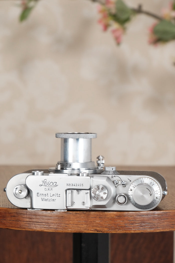 SUPERB! 1939 Leitz Leica IIIa with Elmar lens CLA’d, Freshly Serviced! - Leitz- Petrakla Classic Cameras