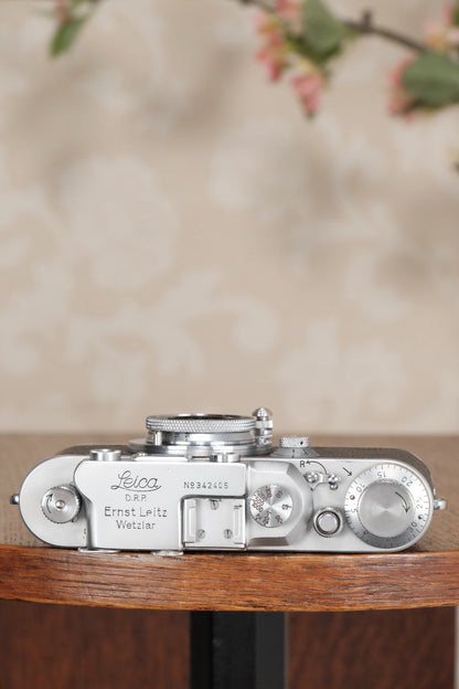 SUPERB! 1939 Leitz Leica IIIa with Elmar lens CLA’d, Freshly Serviced! - Leitz- Petrakla Classic Cameras