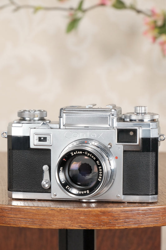 Superb! 1956 Zeiss Ikon Contax IIIa with Zeiss 50mm Sonnar lens, CLA'd, Freshly Serviced! - Zeiss-Ikon- Petrakla Classic Cameras