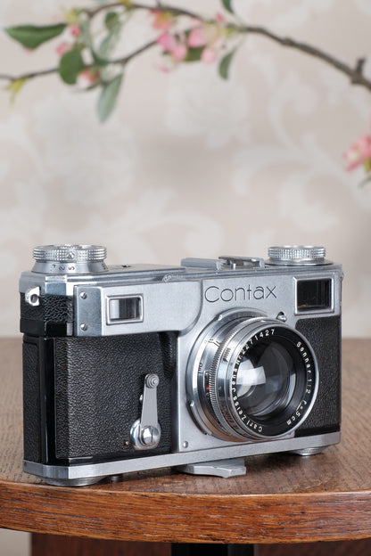 Superb! 1938 Zeiss Ikon Contax II with 50mm Zeiss Sonnar lens, Freshly Serviced!