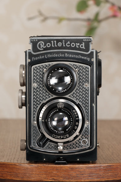 Superb! 1934 Art-Deco Nickel-plated Rolleicord CLA’d, Freshley Serviced! - Frank & Heidecke- Petrakla Classic Cameras