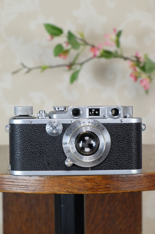 Superb! 1940 Leitz Leica IIIb with Leitz Elmar lens, CLA'd, Freshly Serviced! - Leitz- Petrakla Classic Cameras