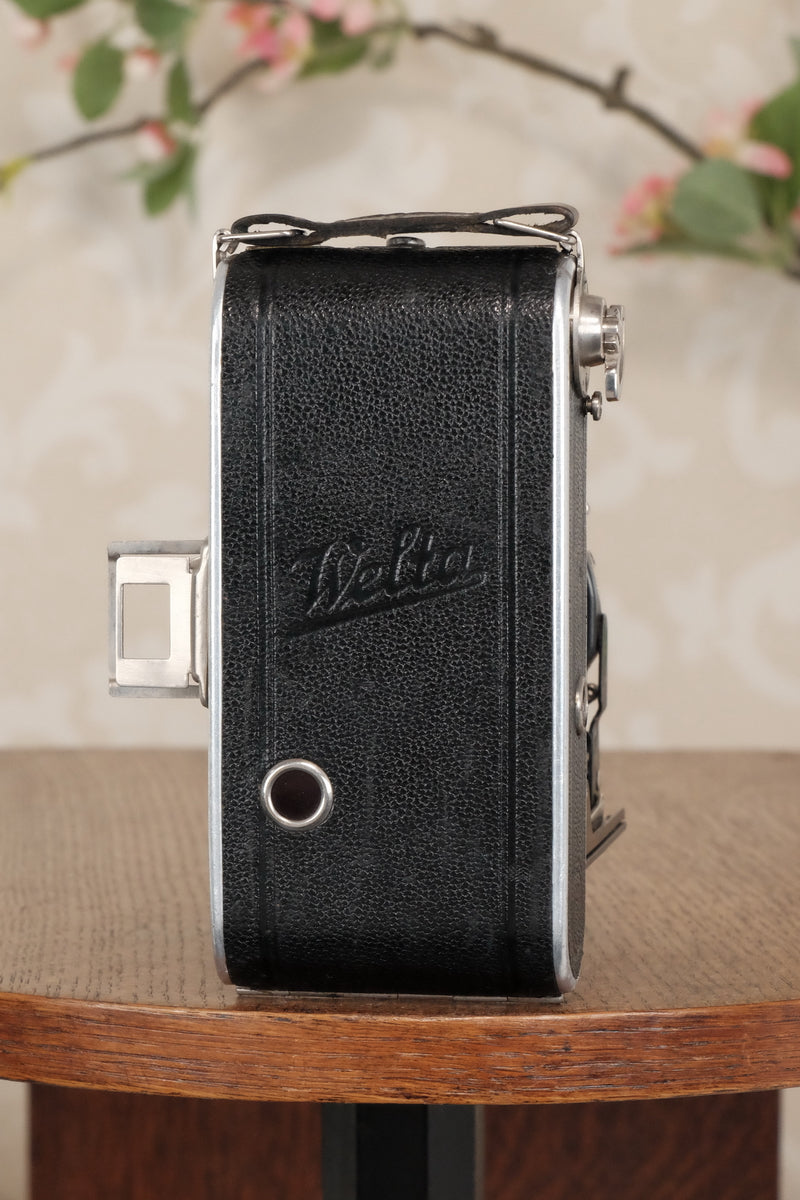 Superb! 1934 Welta Perle 6x9 Medium Format Folder, Freshly Serviced, CLA'd! - Welta- Petrakla Classic Cameras