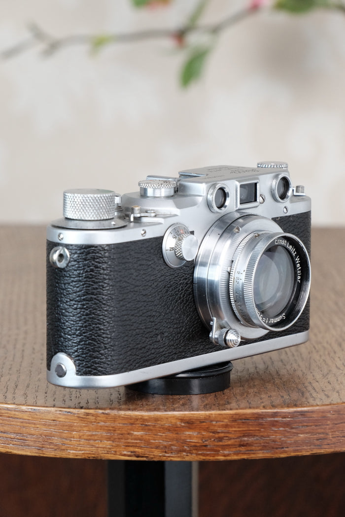 1942 LEITZ LEICA IIIc “stepper”, Desirable WWII model with red shutter curtains, CLA'd, Freshly Serviced! - Leitz- Petrakla Classic Cameras