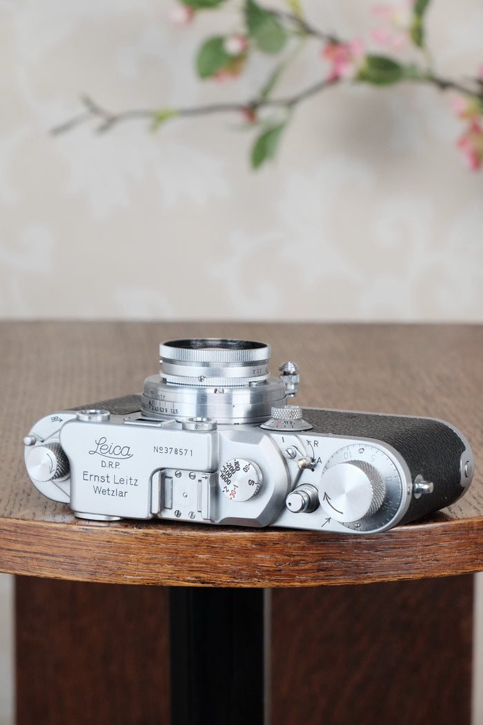 1942 LEITZ LEICA IIIc “stepper”, Desirable WWII model with red shutter curtains, CLA'd, Freshly Serviced! - Leitz- Petrakla Classic Cameras